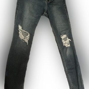 Medium Wash Distressed Skinny Jeans